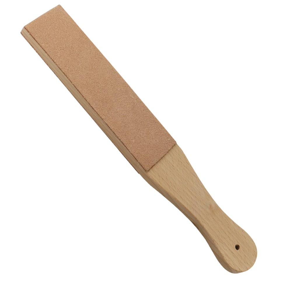Wooden Handle Leather Sharpening Strop Polishing Board For Home Sharpening