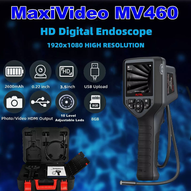 New Autel MaxiVideo MV460 MV480 Inspection HD 1080P Endoscope Video Scope Camera