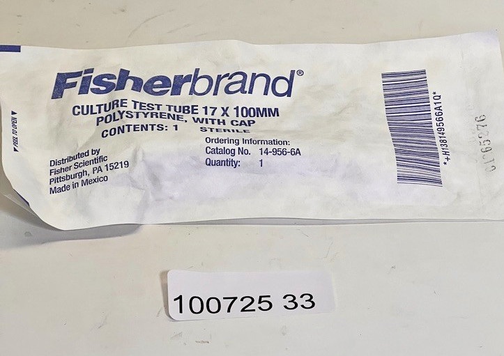 Fisherbrand 14-956-6A Sterile Plastic Culture Tubes Clear Polystyrene QTY 10