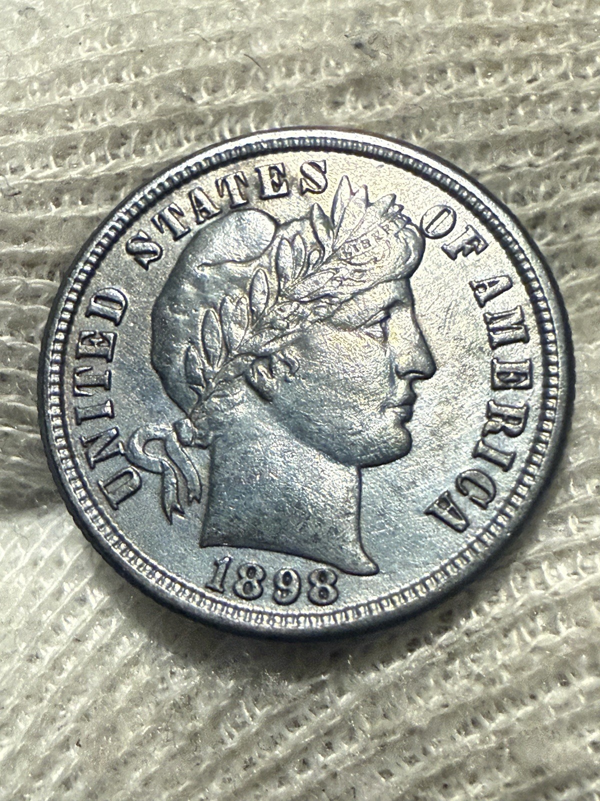 1898 O Barber Dime, Nice Peripheral Toning, Solid Gem BU++ Original