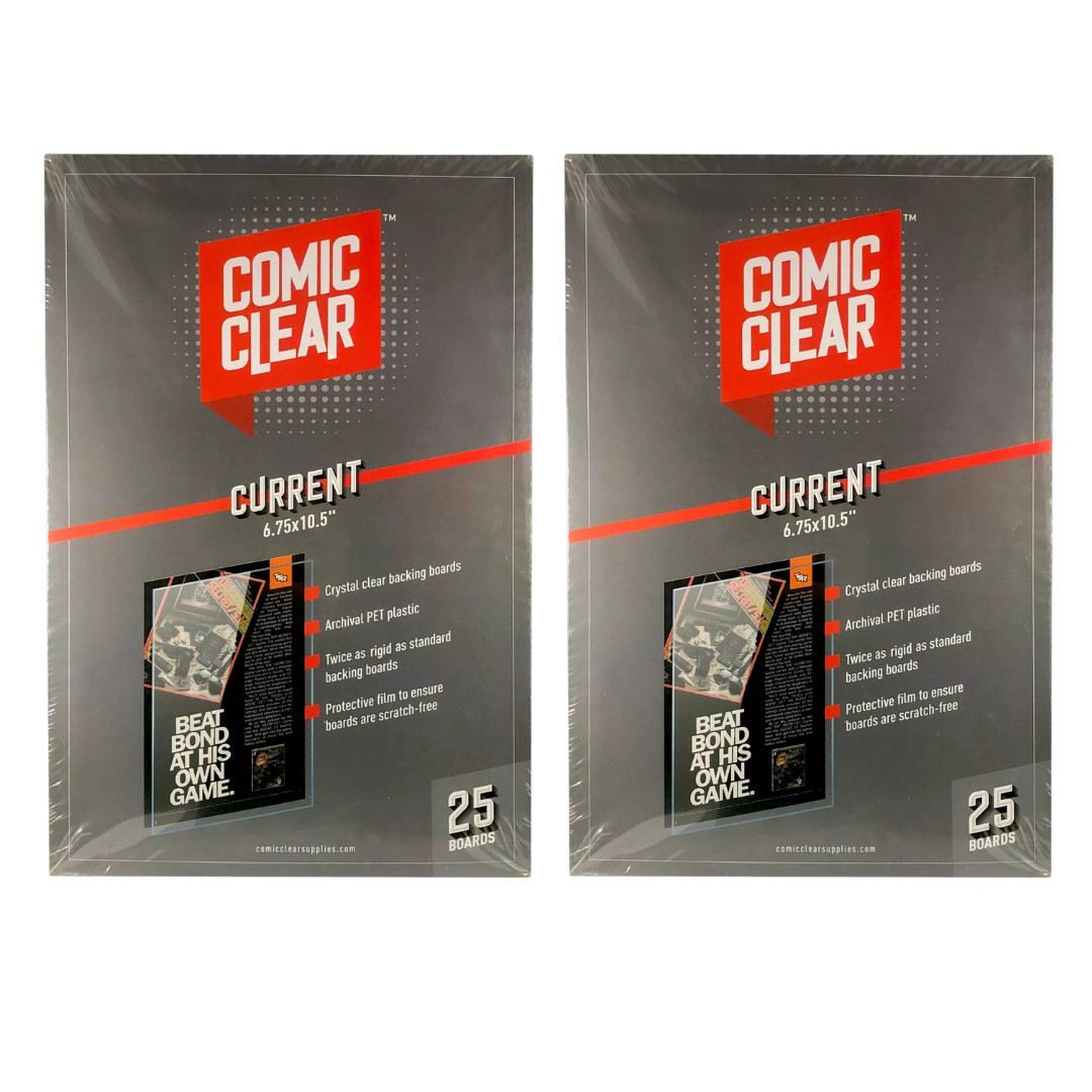 100 Clear Comic Book Backing Boards Current Archival Plastic Clear Comic Boards