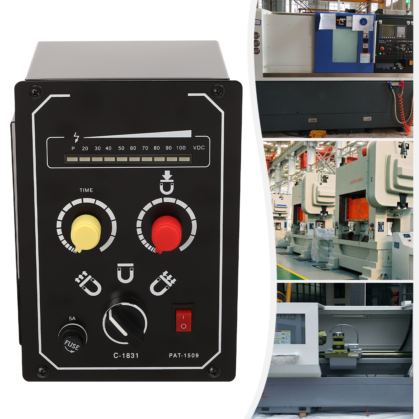 Electro Magnetic Chuck Controller 0-100V DC 5A Adjustable Demagnetize 110V