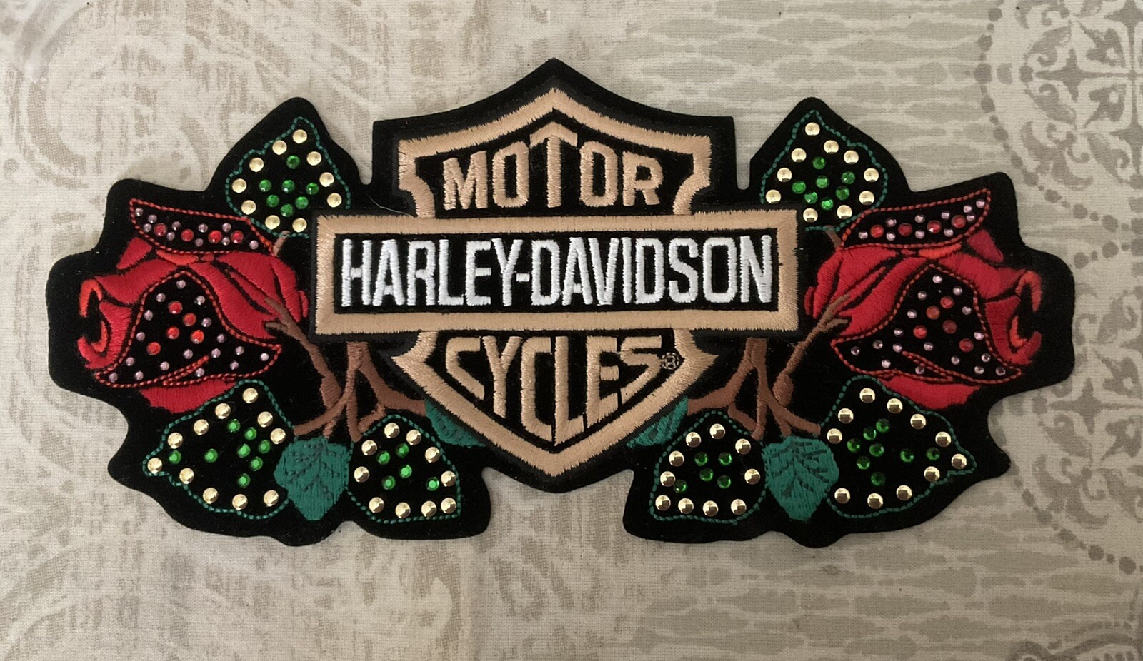 HARLEY DAVIDSON JEWELED ROSE PATCH