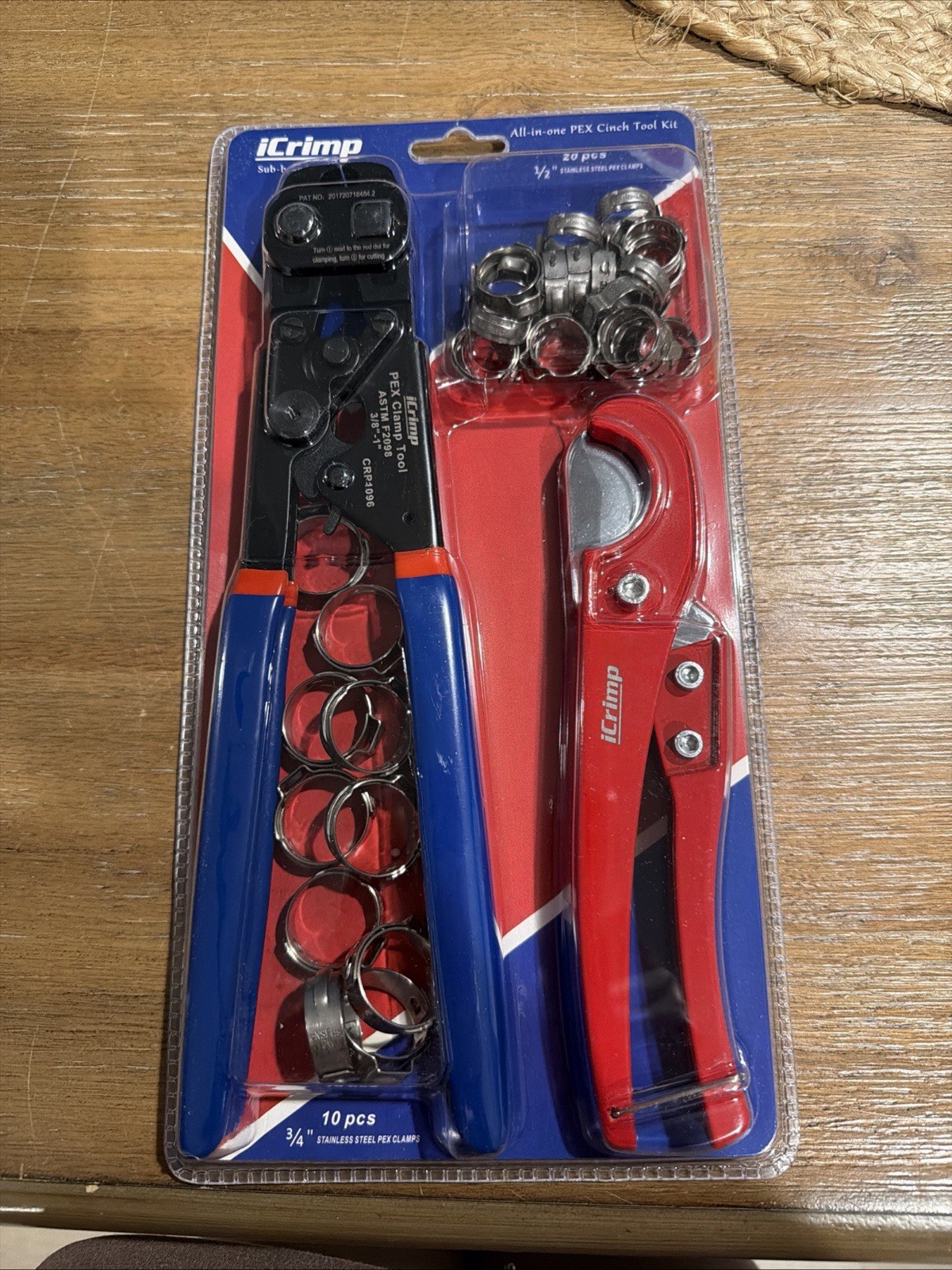 Icrimp Ratchet PEX Cinch Tool with Removing Function for 3/8 to 1-Inch Stainless