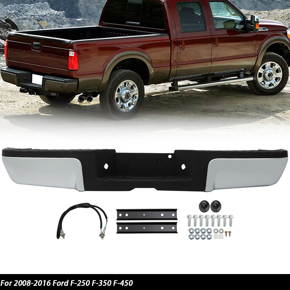 Steel Rear Step Bumper Fit For Ford F-250 F-350 F-450 Super Duty 2008-2016