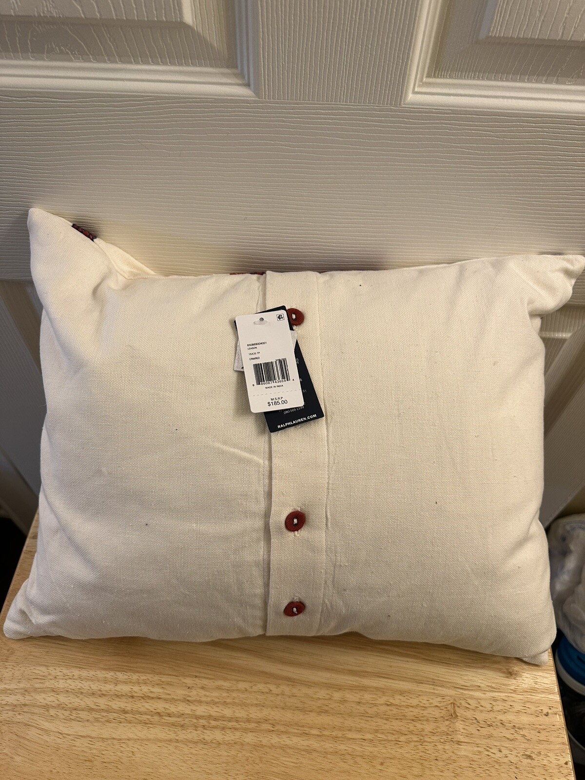 New Ralph Lauren Mirabelle Leason Cream Red Decorative Throw Pillow