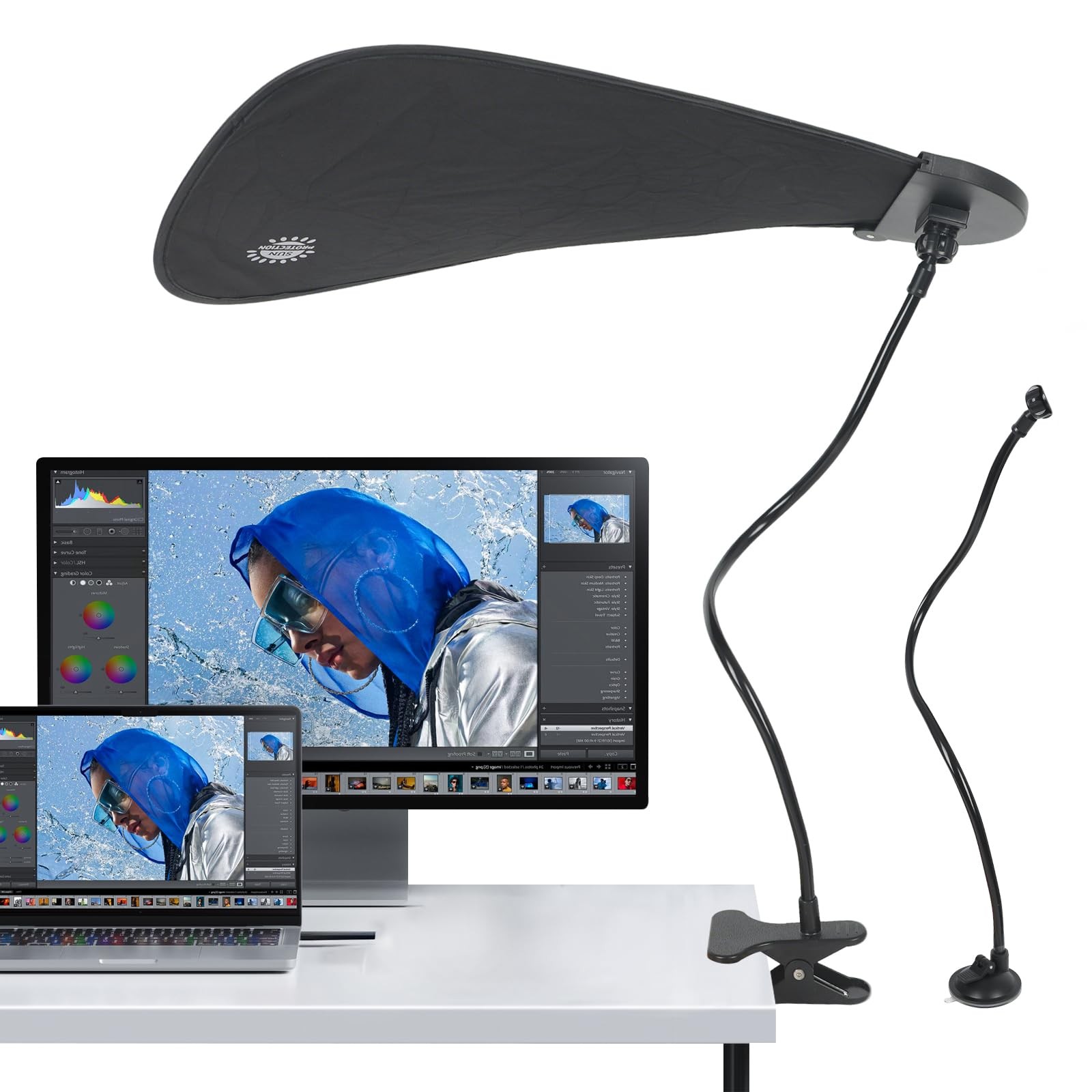 Office Desk Shade Adjustable Cubicle Blinds Laptop Sun Light Glare Blocker