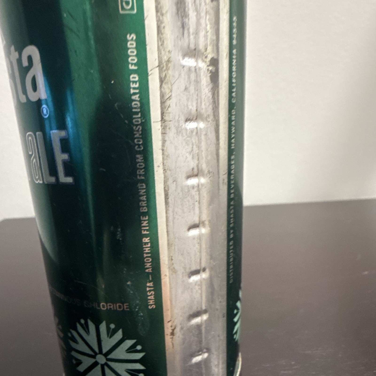 Shasta Ginger Ale 12 fl oz Soda Can Steel Pull Tab Green Silver