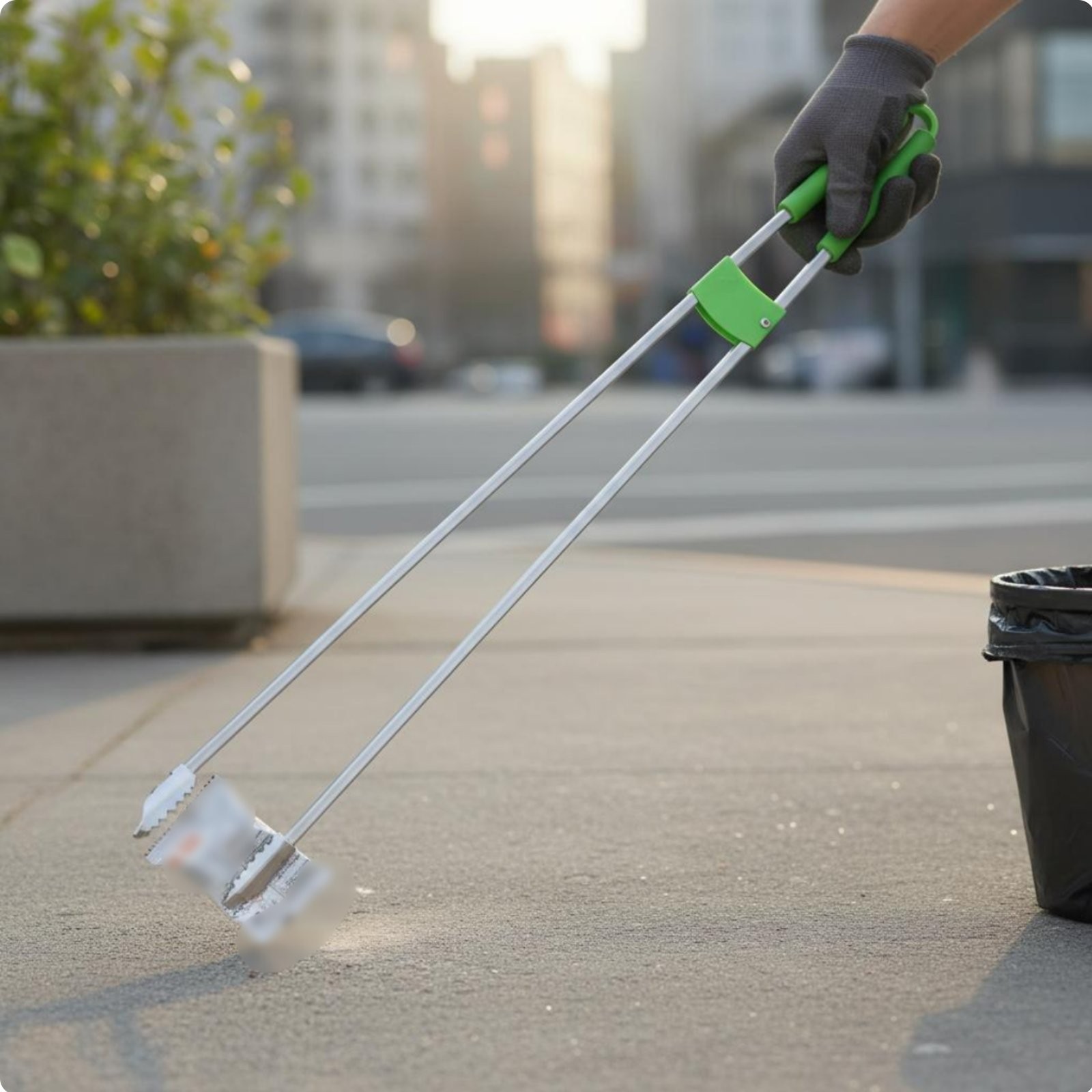 Litter Pickup Tool Reduces Physical Strain Long Handle Reacher Grabber Sturdy