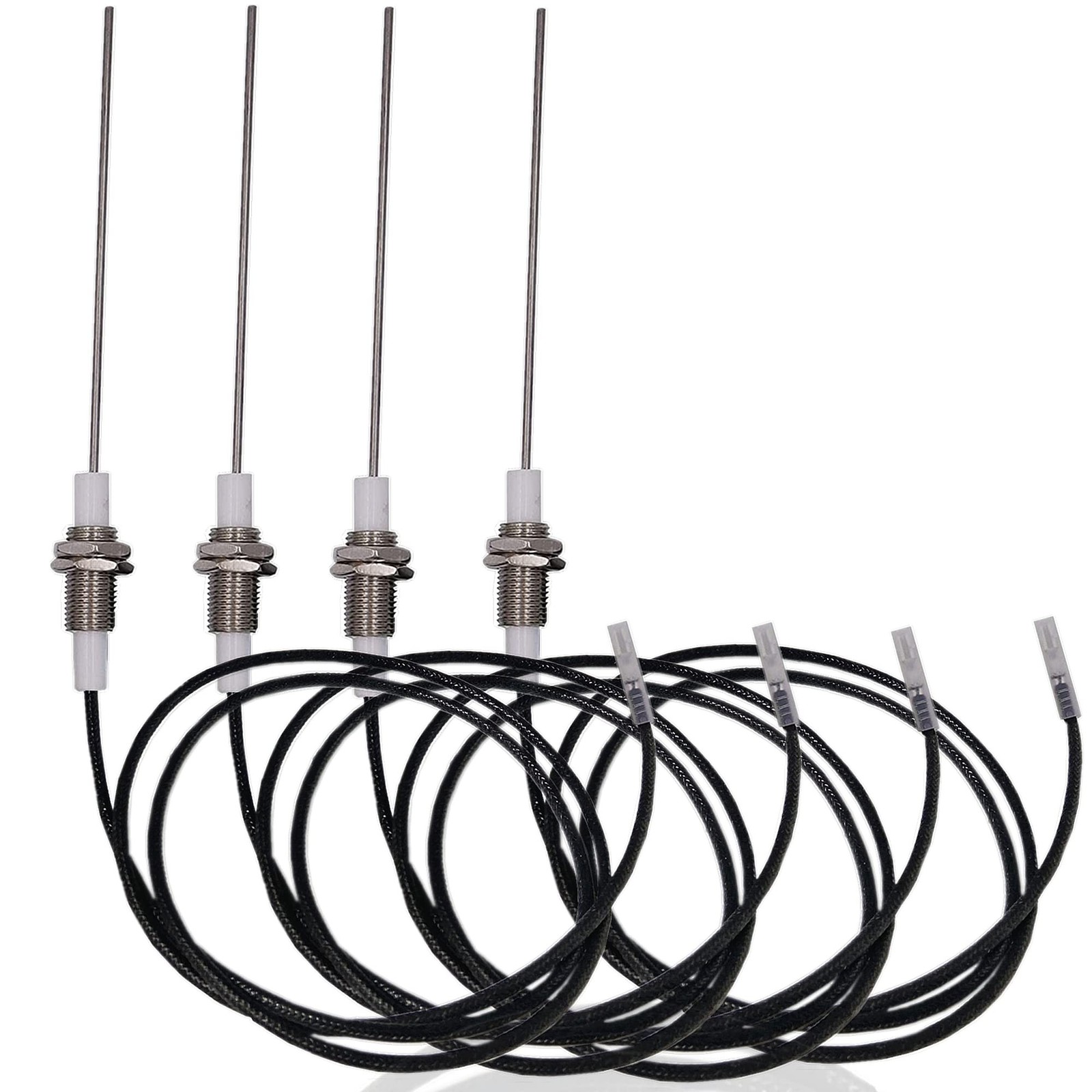4 Pack Spark Ignition Flame Sensor, 36" Ceramic Electrode Ignition Plug Wire ...