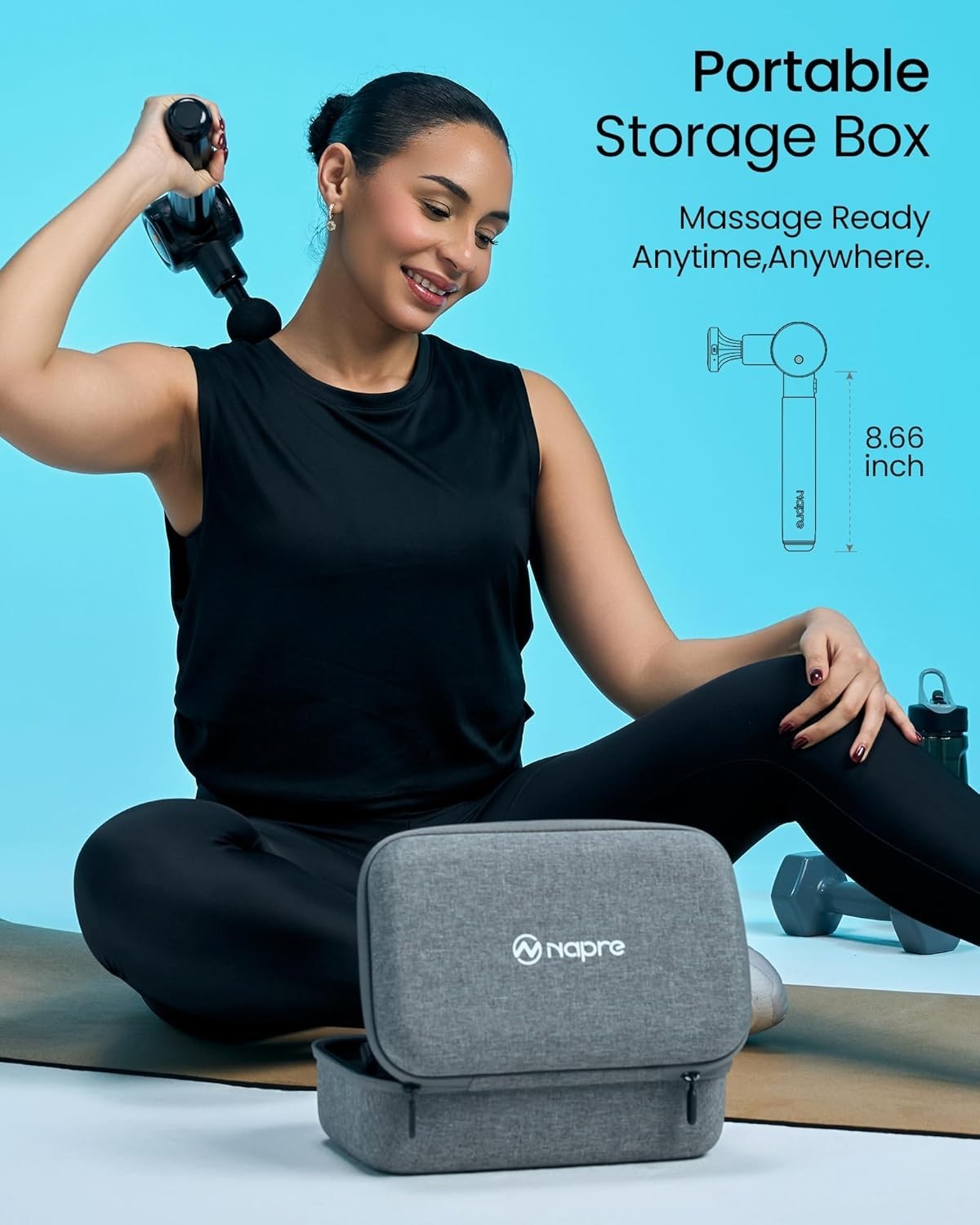 NAPRE Massage Gun with Extension Handle and 3 Adjustable Angles