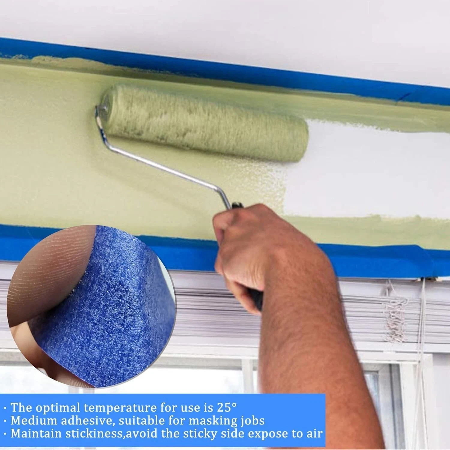 Automotive Masking Tape Blue Refinish Masking Tape Auto Body Paint Tape 4 Rolls