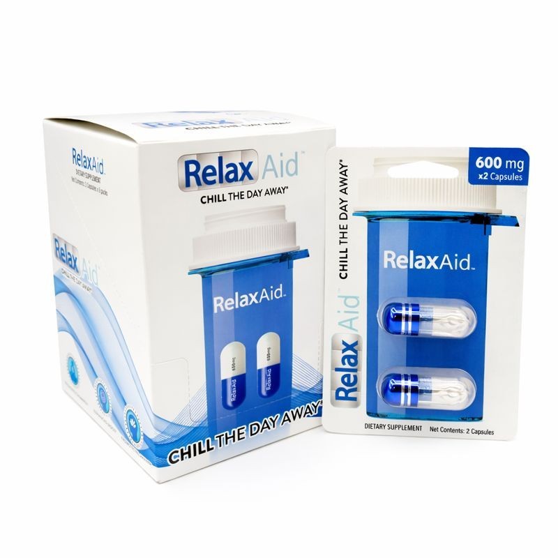 Relax Aid 600 mg Per Capsules 6 Packs = 12 capsules Exp 9/2028