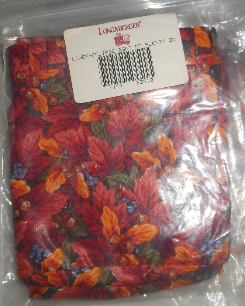 Longaberger 1995 Shades of Autumn Basket of Plenty Fall Foliage SU Liner #29319