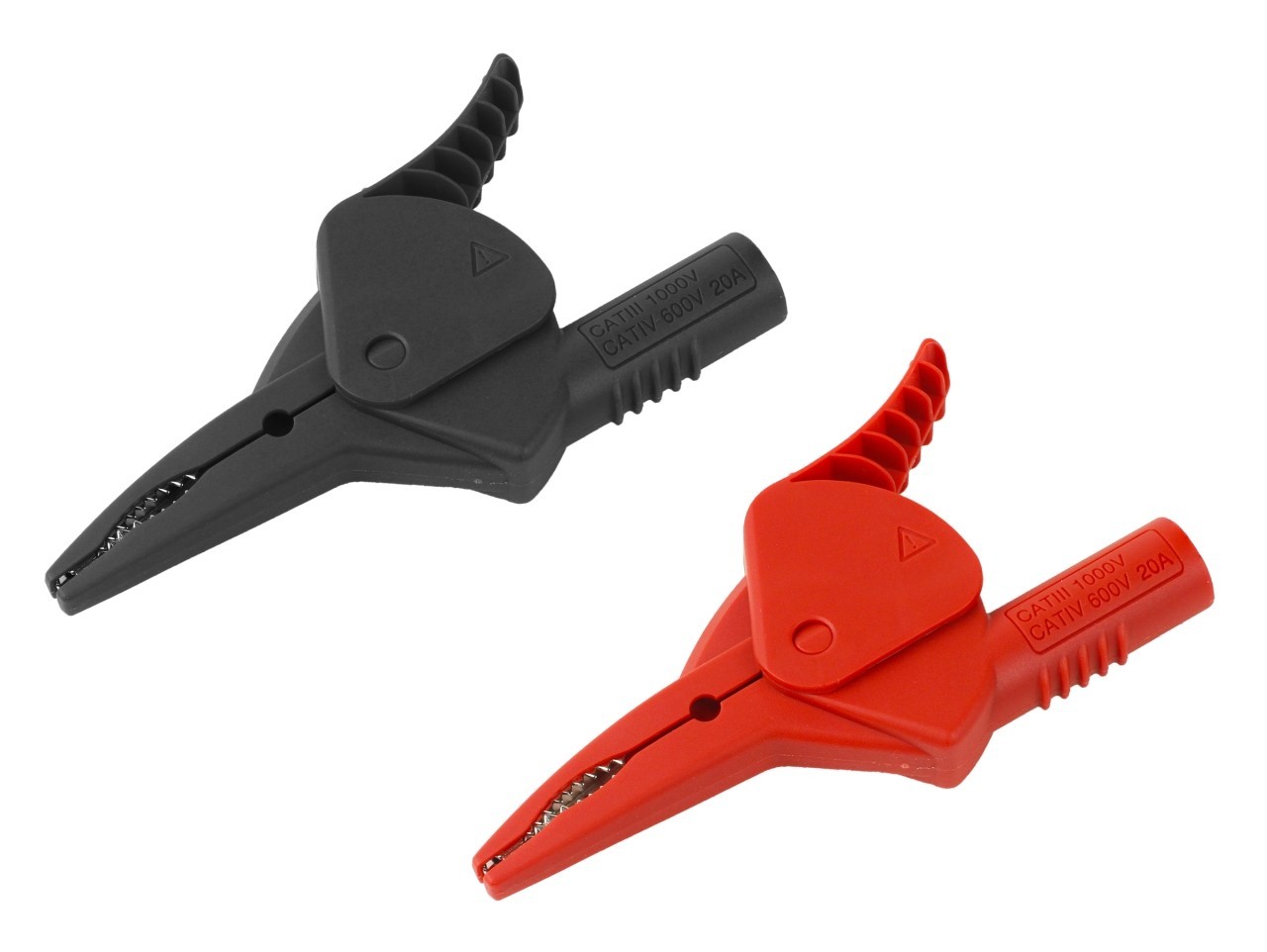 CalTest Large Insulated 20A Alligator Clip Red/Black Pair w/ 4mm Banana Jack