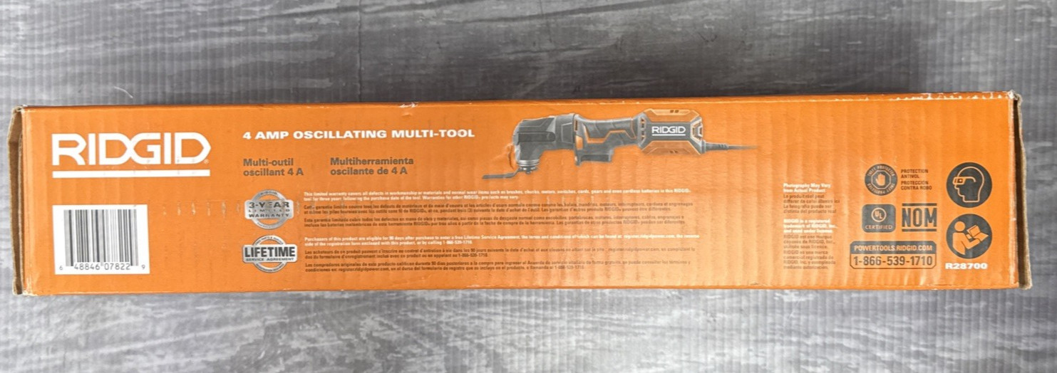 Ridgid 4Amp Corded Oscillating Multi-Tool R28700 NEW