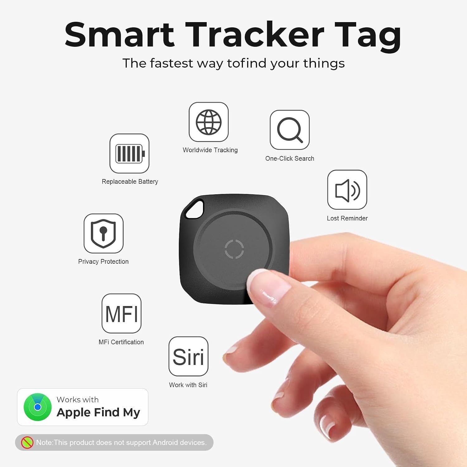 Waterproof Tracker Tags - Real-Time Location & Loud Beep Alert, 4 Count