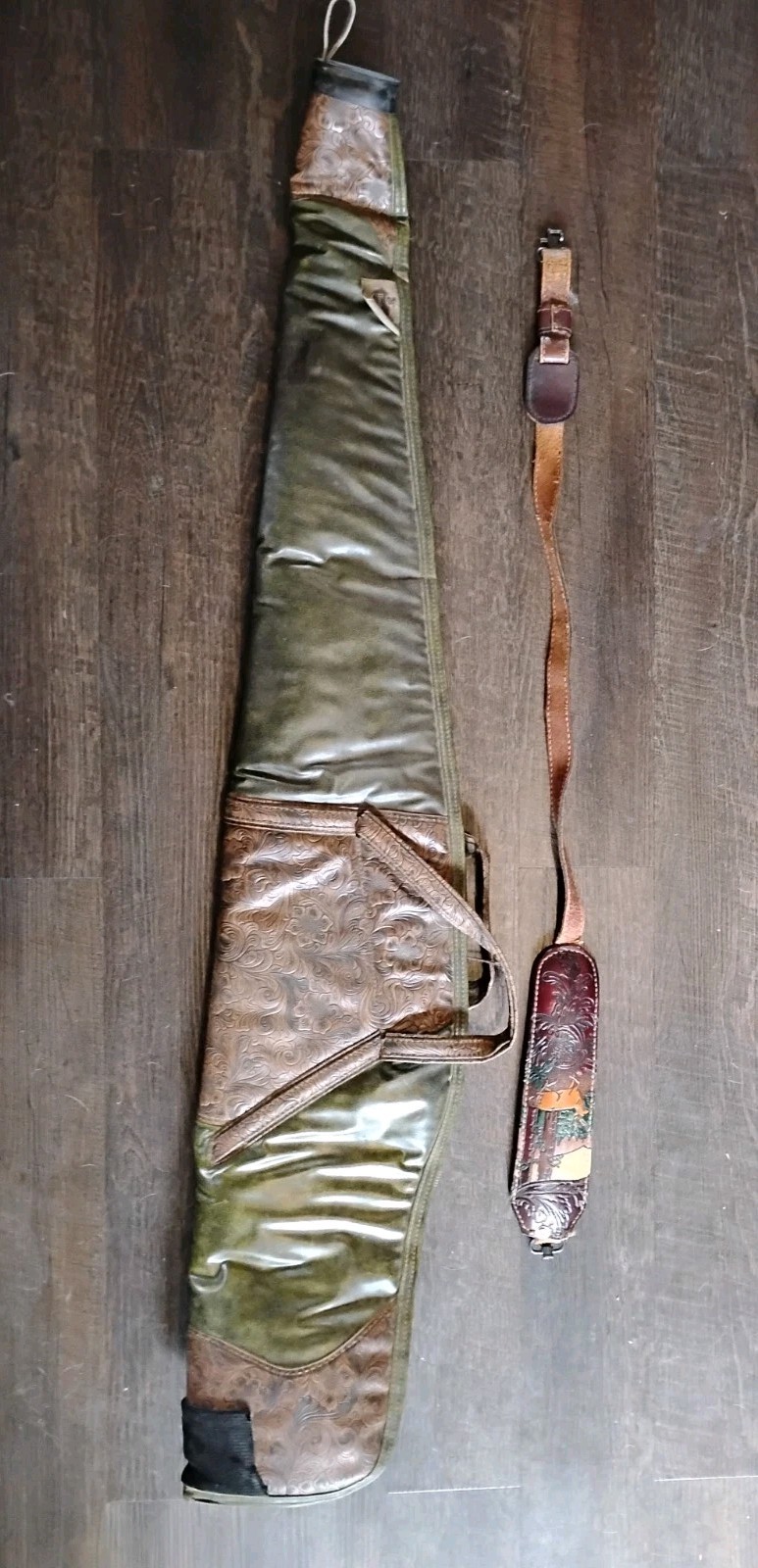 vintage paul reed weather shield soft gun / rifle case 70's/80's Ornate Leather