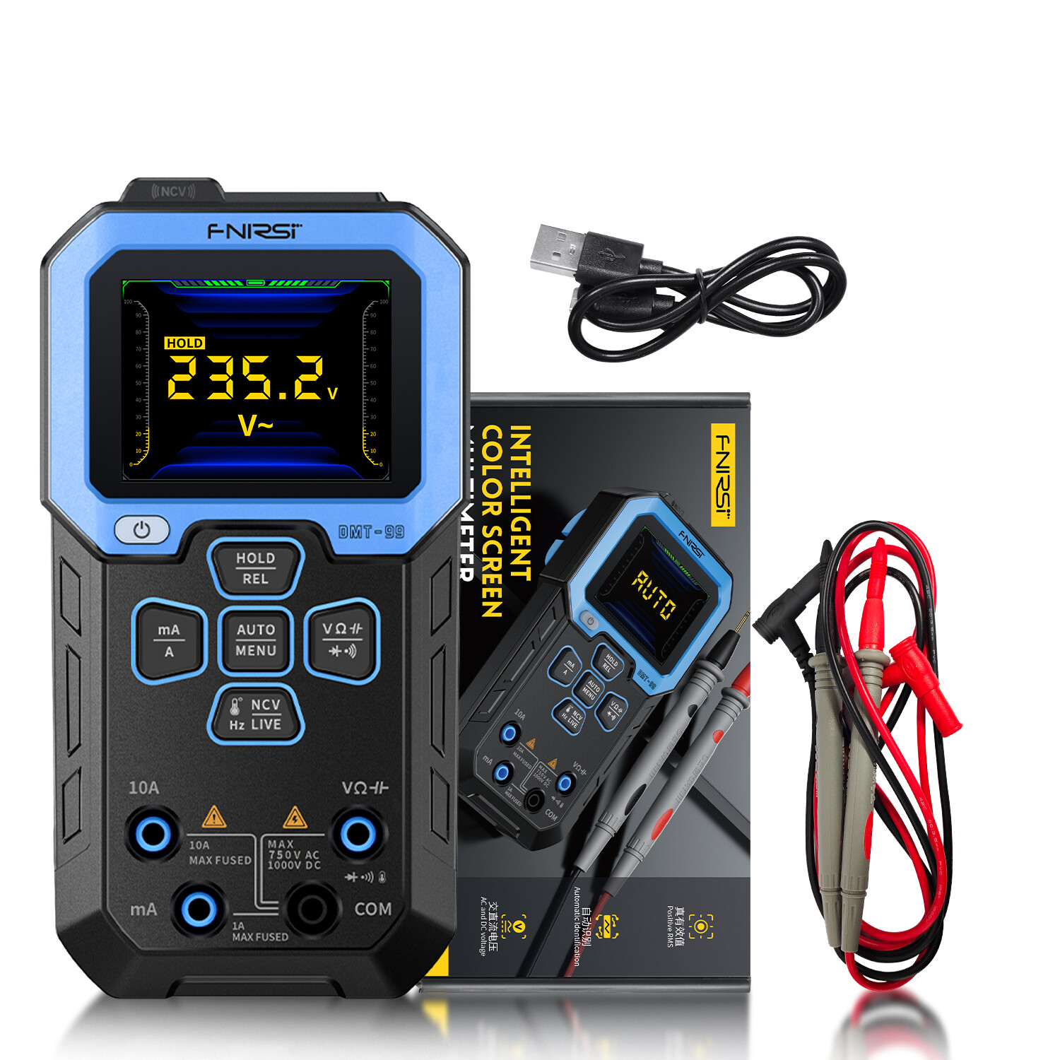 FNIRSI DMT-99 TFT Digital Multimeter DIY Interface 10000 Counts Auto-Ranging New