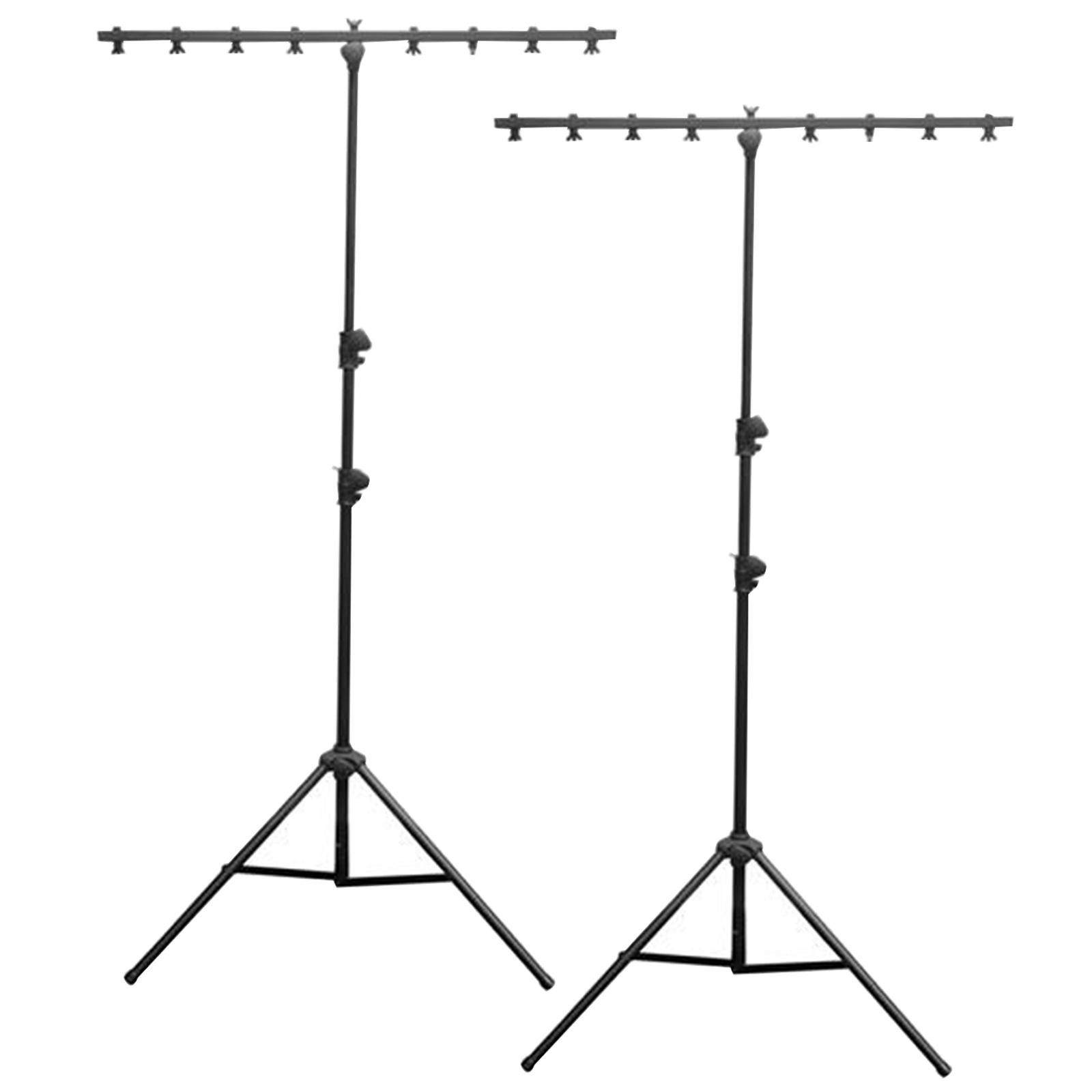 (2) Chauvet CH-06 Lightweight Portable T Bar Tripod Adjustable Lighting Stand...