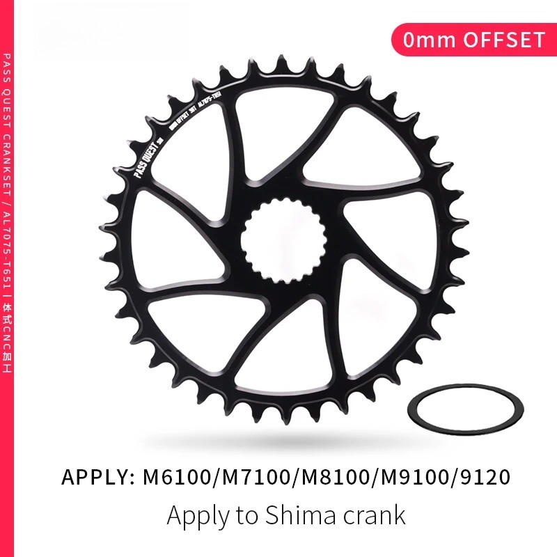 0mm Offset Chainring 32T-42T Direct Mount Narrow Wide Chainwheel for SHIMANO