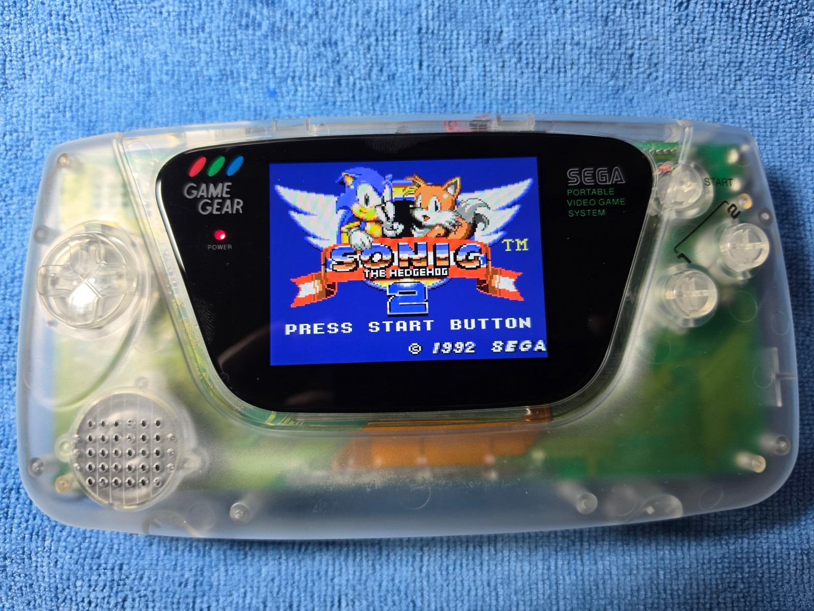 Game Gear Custom Clear w LCD Upgrade USB-C Rechargeable Battery