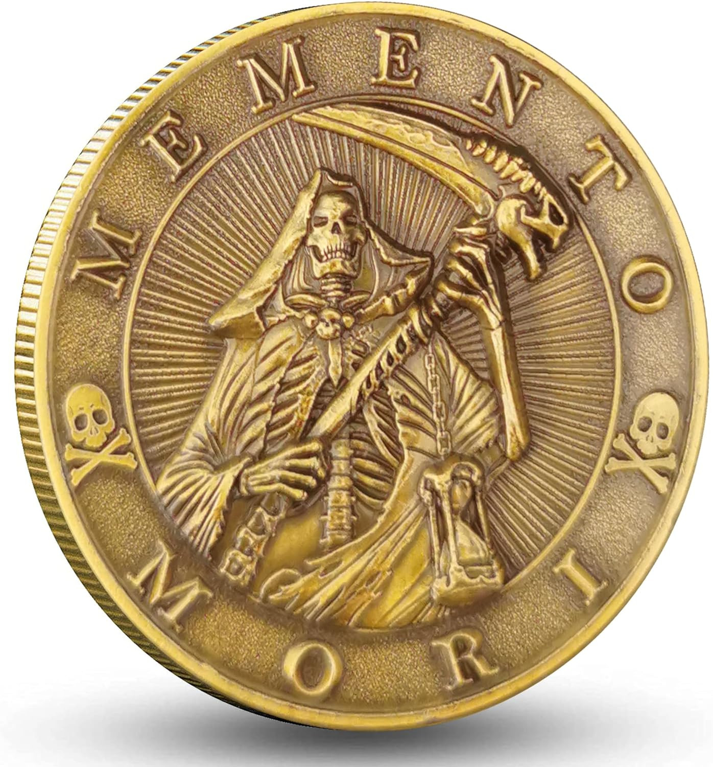 Memento Mori Carpe Diem Challenge Coin Stoic Reminder Token (Single Coin)