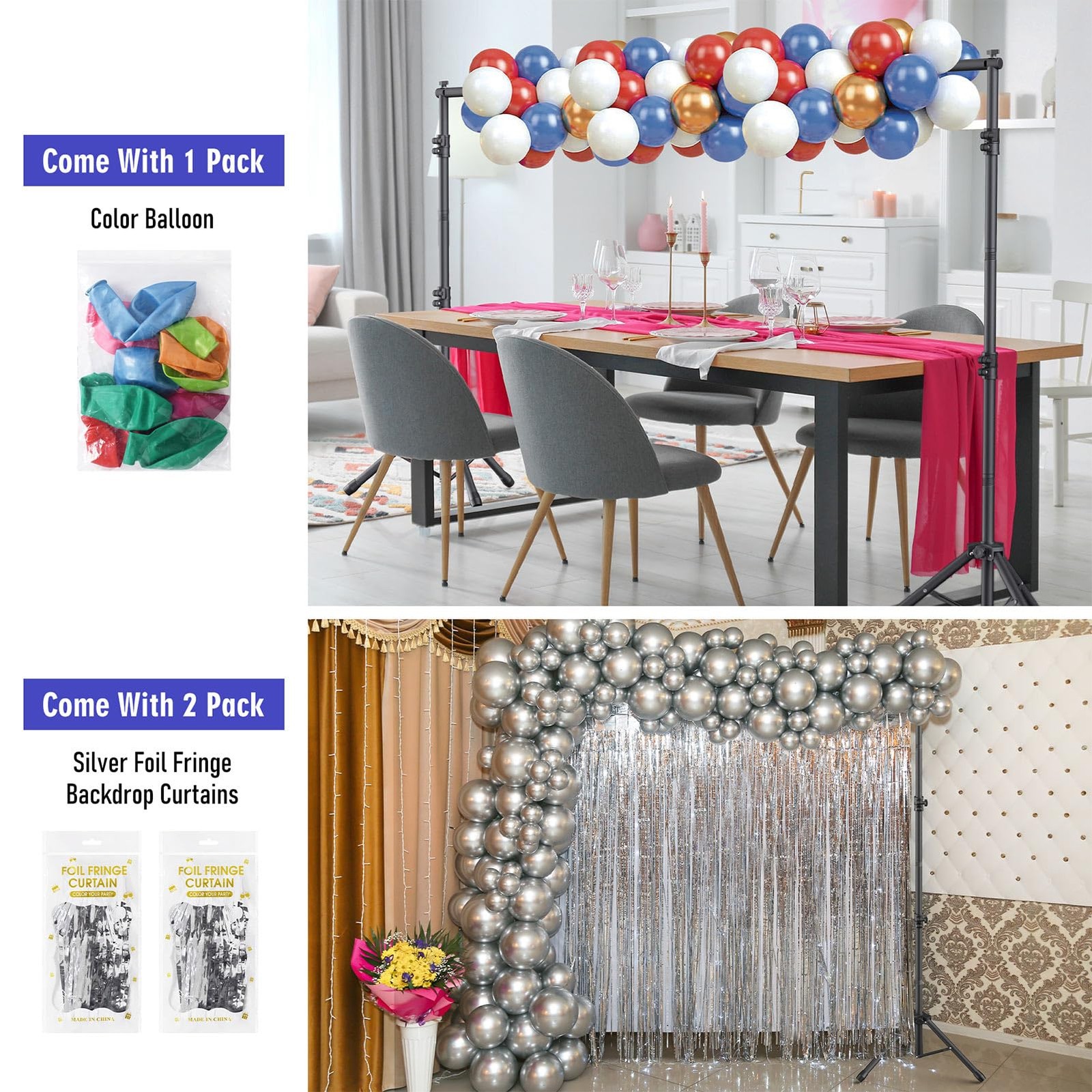 Eocnrhe Backdrop Stand Kit - 6 Widths 10X7.5Ft Adjustable Background Stand For