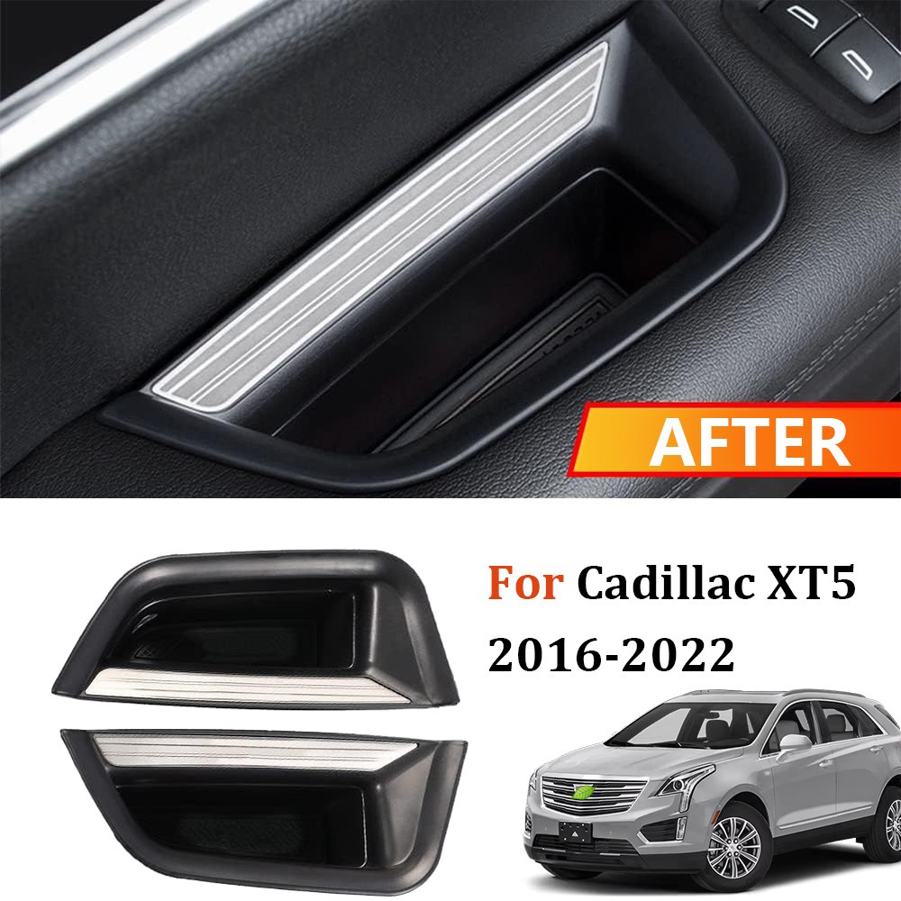 2pcs For Cadillac XT5 2016-2022 Front Door Handle Storage Box Cover Accessories