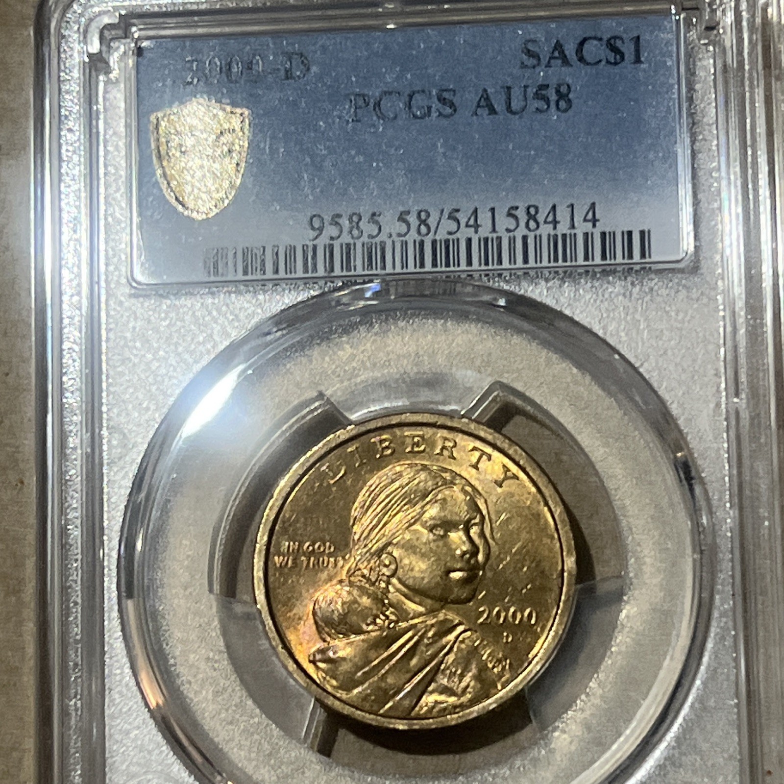 2000-D Sacagawea Native American $1 Business Strike PCGS AU58 KM#333