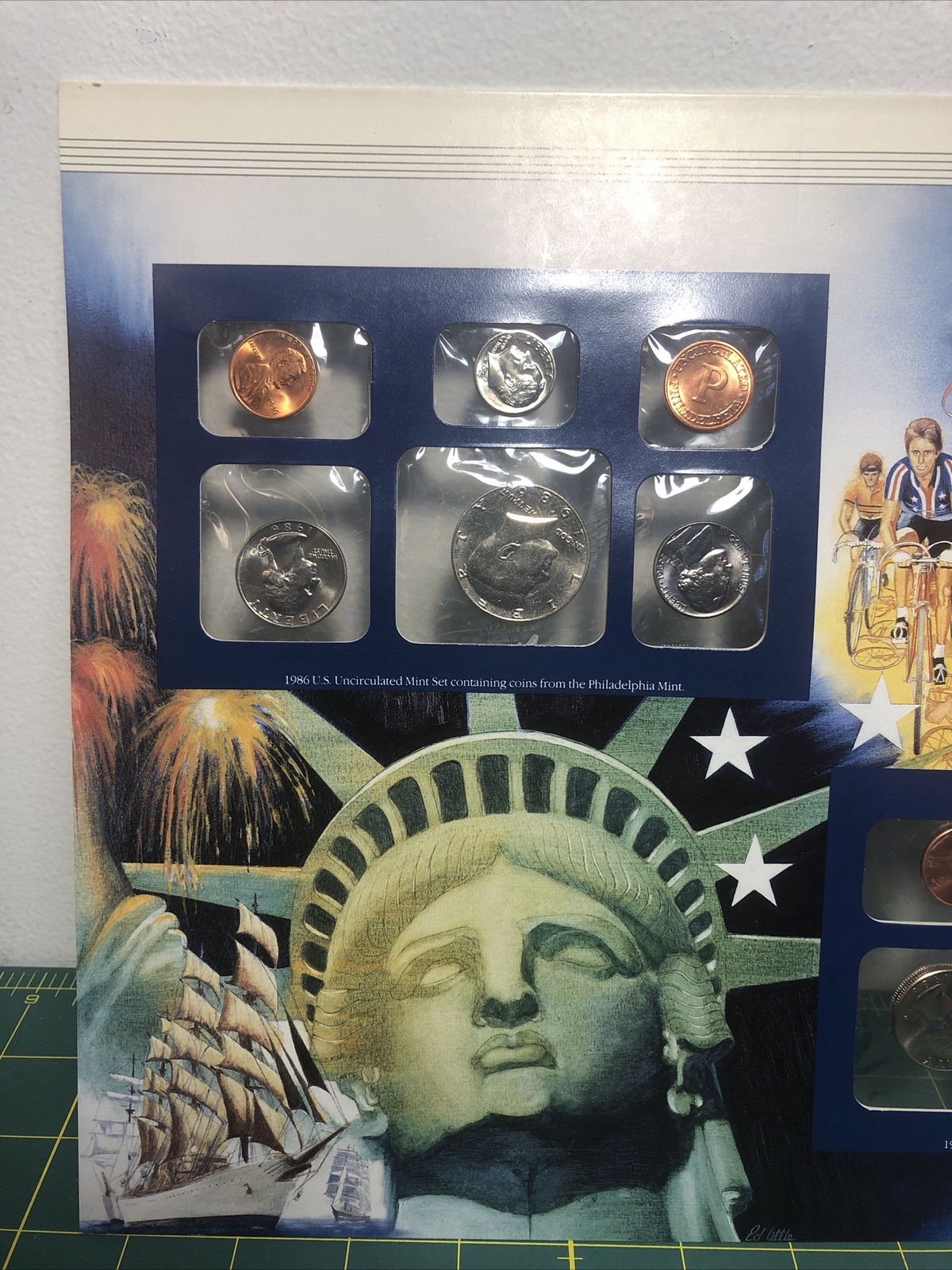 1986 Postal Commemorative Society Panel Uncirculated P&D Mint Sets +U.S. Stamps