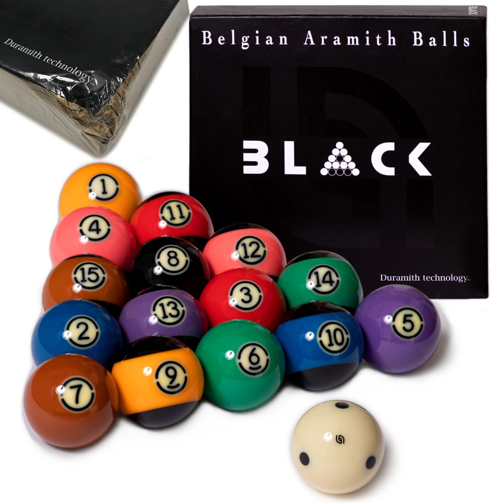 Aramith Tournament Black TV Billiard Pool Ball set 2 1/4"