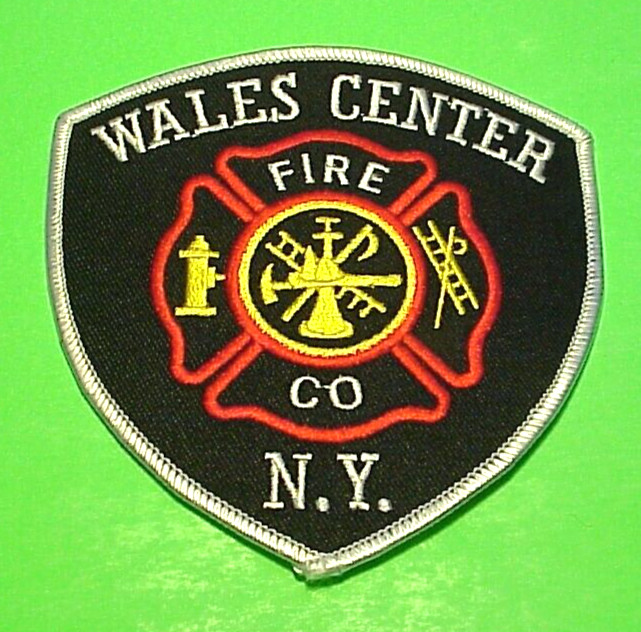 WALES CENTER  NEW YORK  NY  4 3/8"  FIRE DEPT  PATCH  FREE SHIPPING!!!