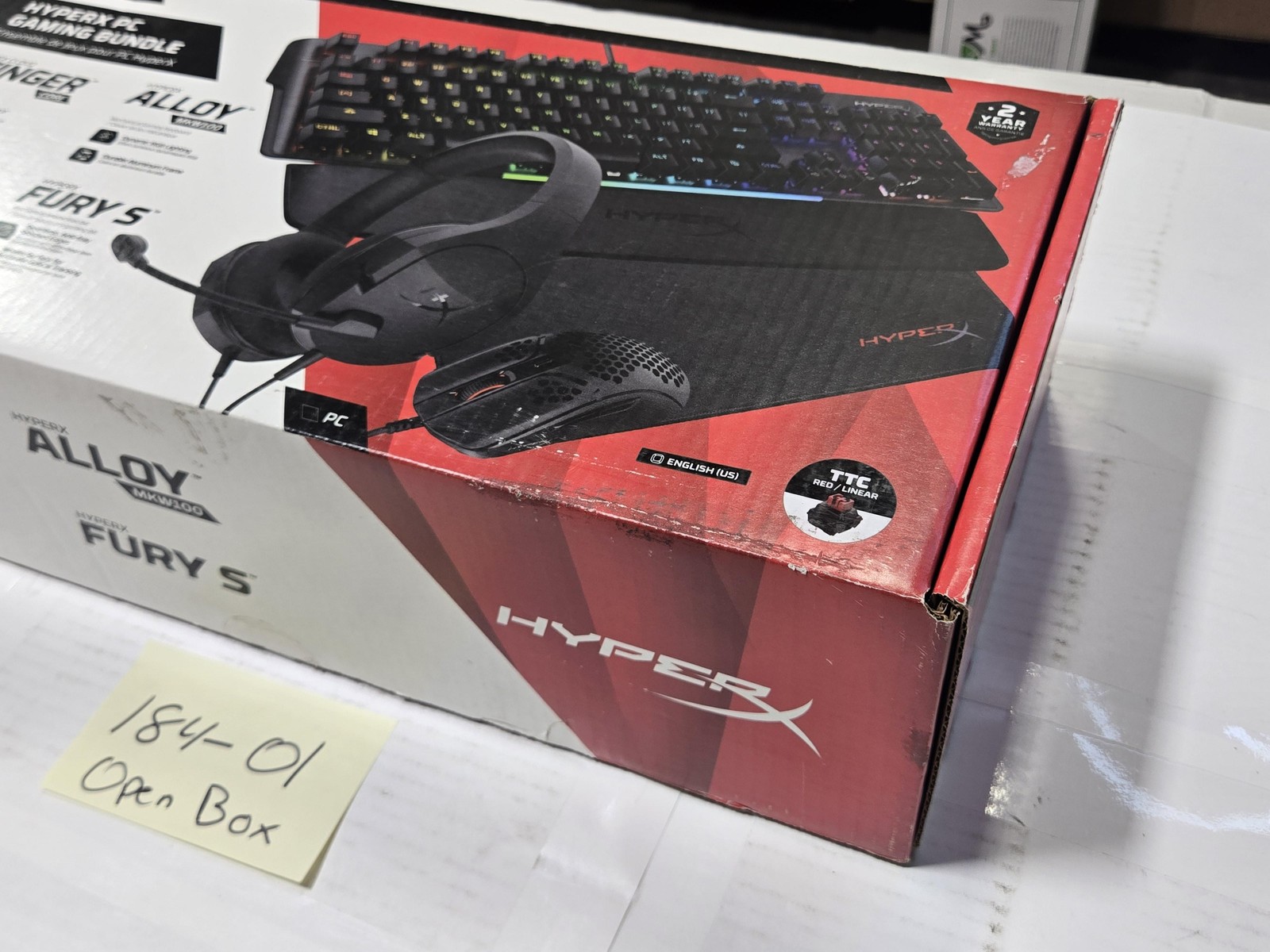 HyperX PC Gaming Bundle Keyboard Mouse Headset Black Alloy MKW100 Cloud Stinger