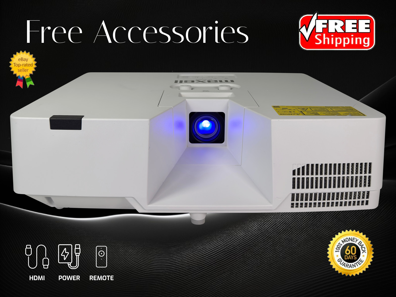 Maxell MP-WX5603 3LCD Projector Laser Phosphor 6000 Lumens Lens Shift 4K HDBaseT