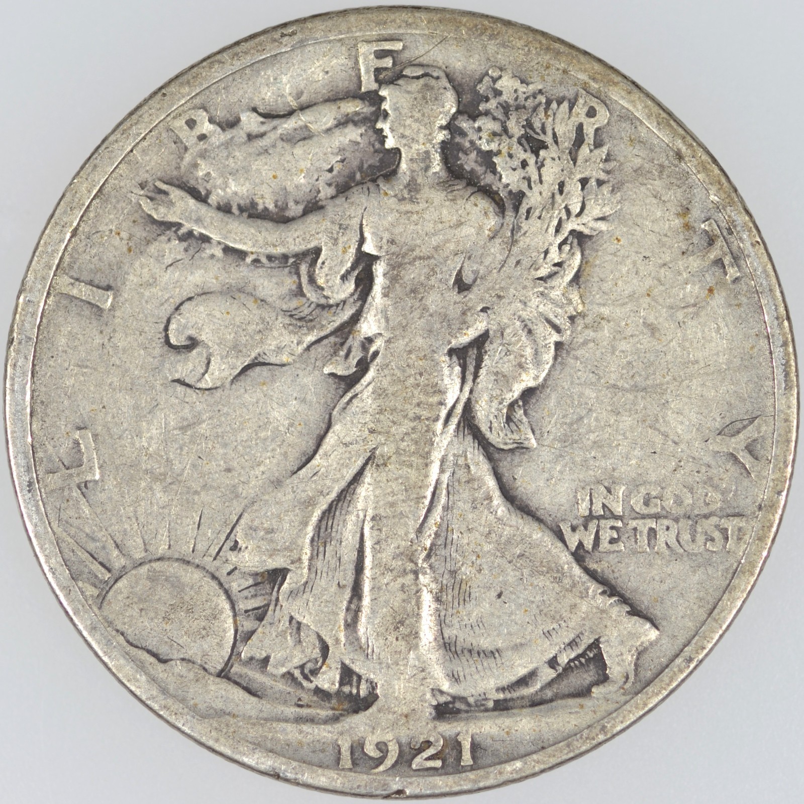 1921 WALKING LIBERTY HALF DOLLAR VG KEY DATE CIRCULATED