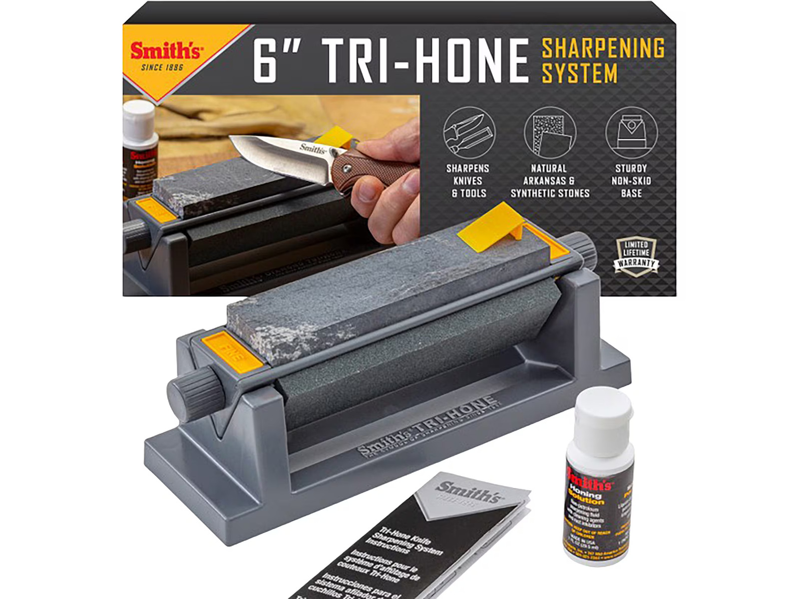 Smith's 6" Three Stone Knife Sharpener System