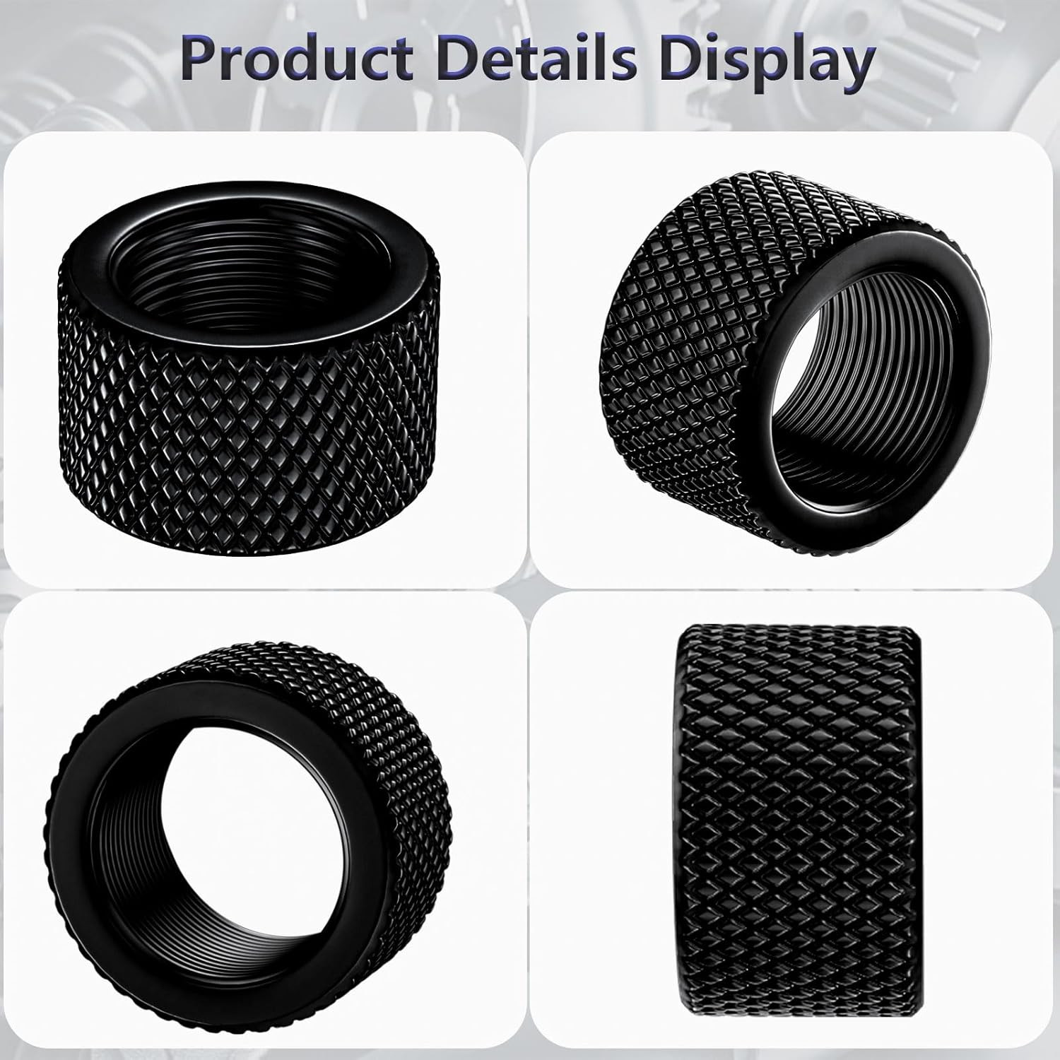 2 Pack Thread Protector 5/8X24 Steel Thread Adapters (Black)