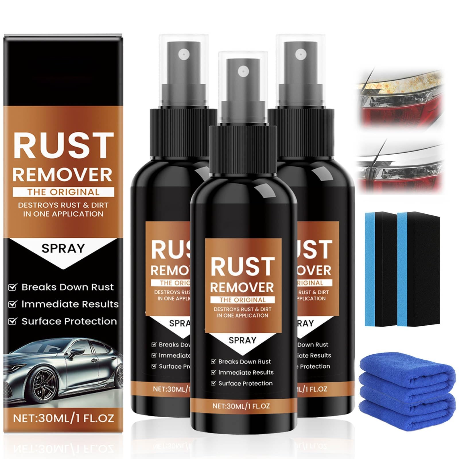 Rust Remover Spray Heavy Duty Metal Cleaner, Upgrade Rust Remover for Metal, ...