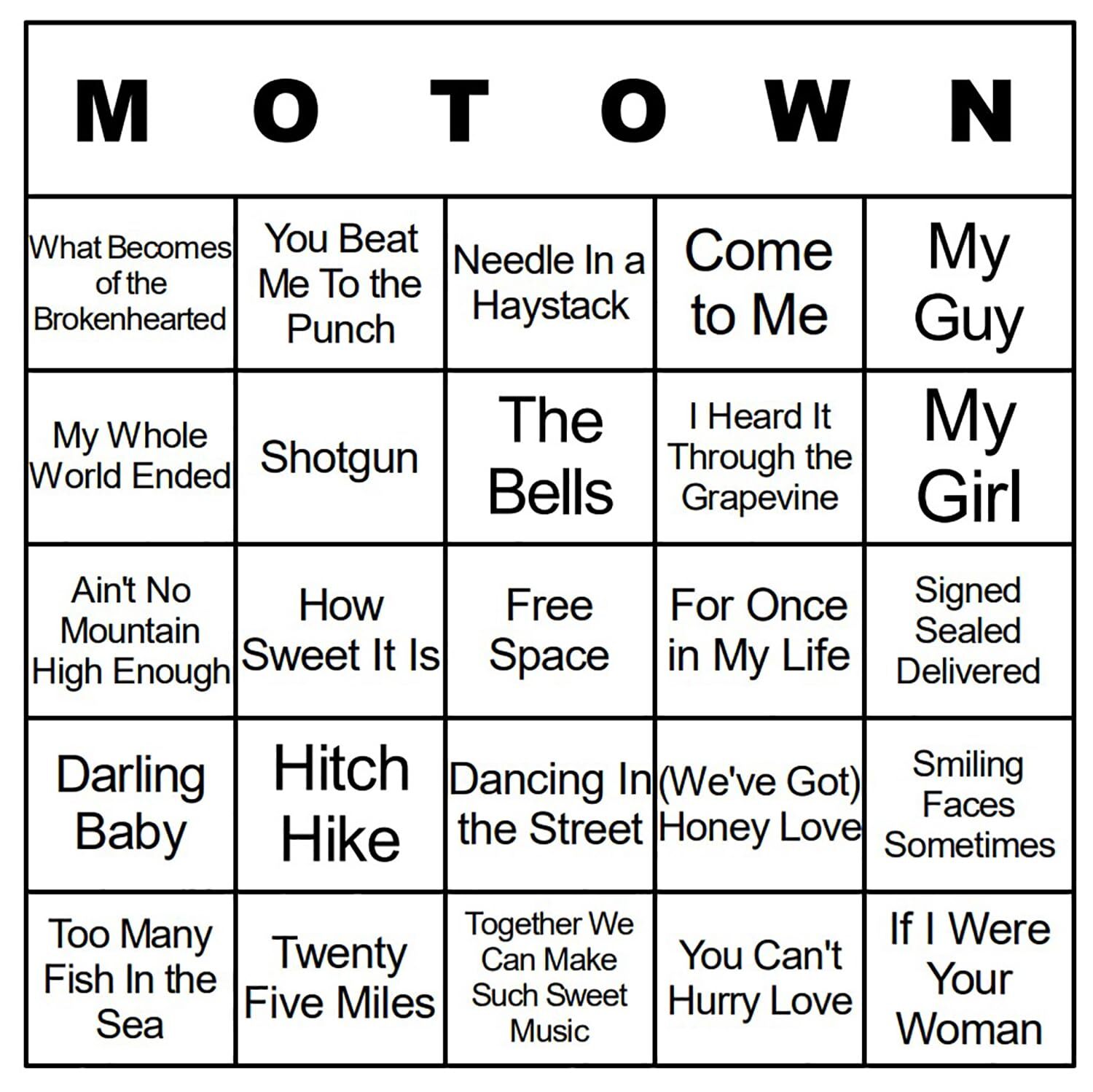 Bangin' Meats CardTunz 100 Music Bingo Cards Printed and Laminated Many Music
