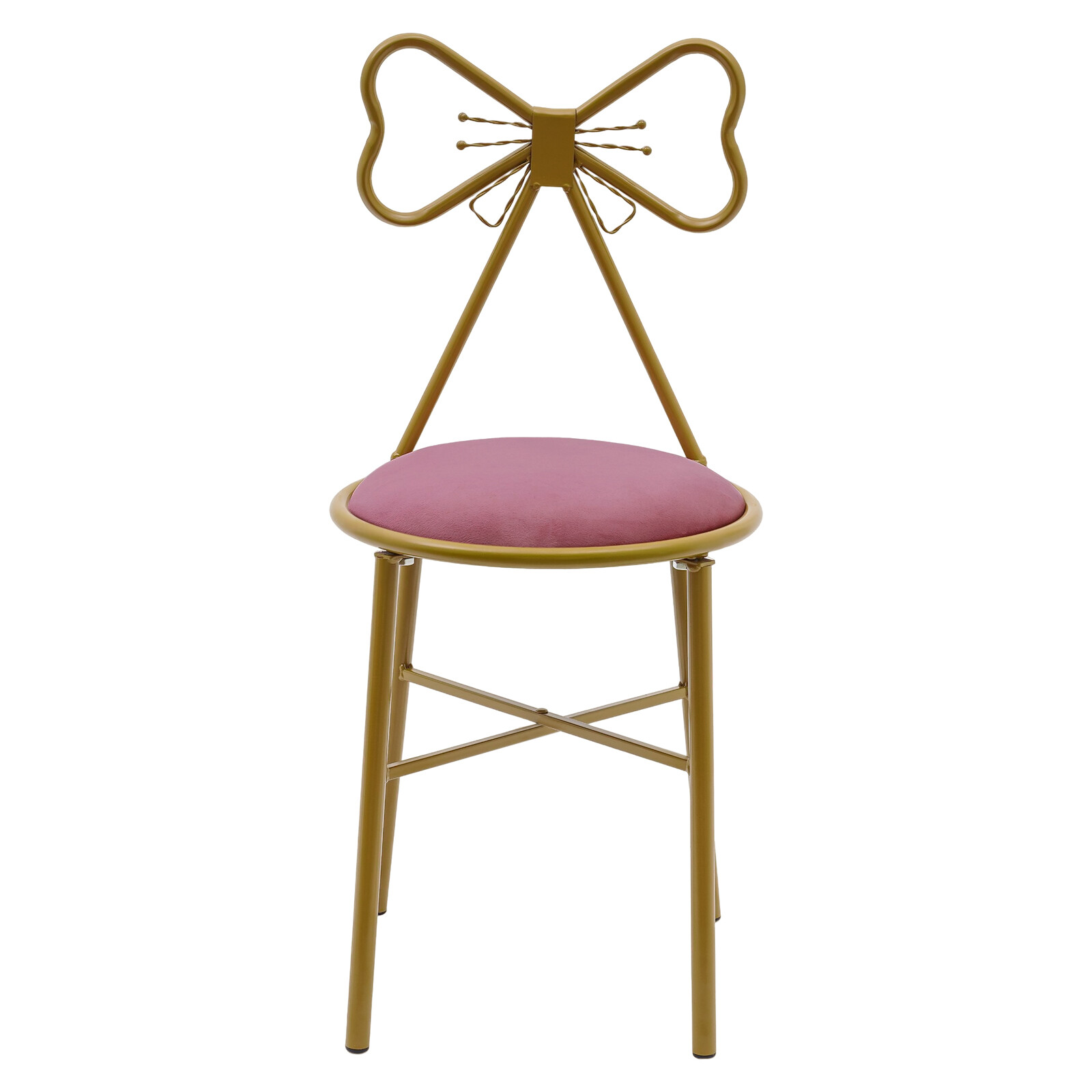 Butterfly Backrest Chair Vanity Stool Pink Velvet Stool Chair Makeup Chair