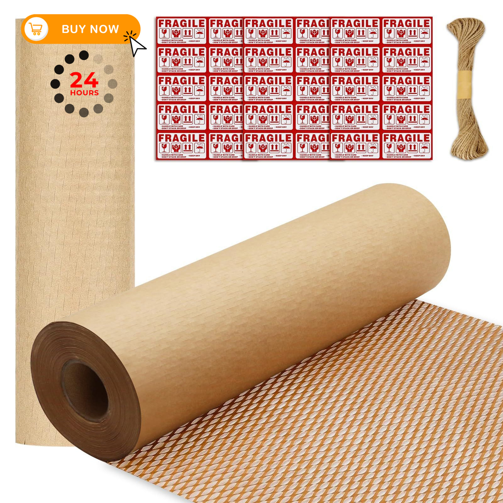Honeycomb Packing Paper PINENUTS 15" x 131' Eco Friendly x 40m, Brown