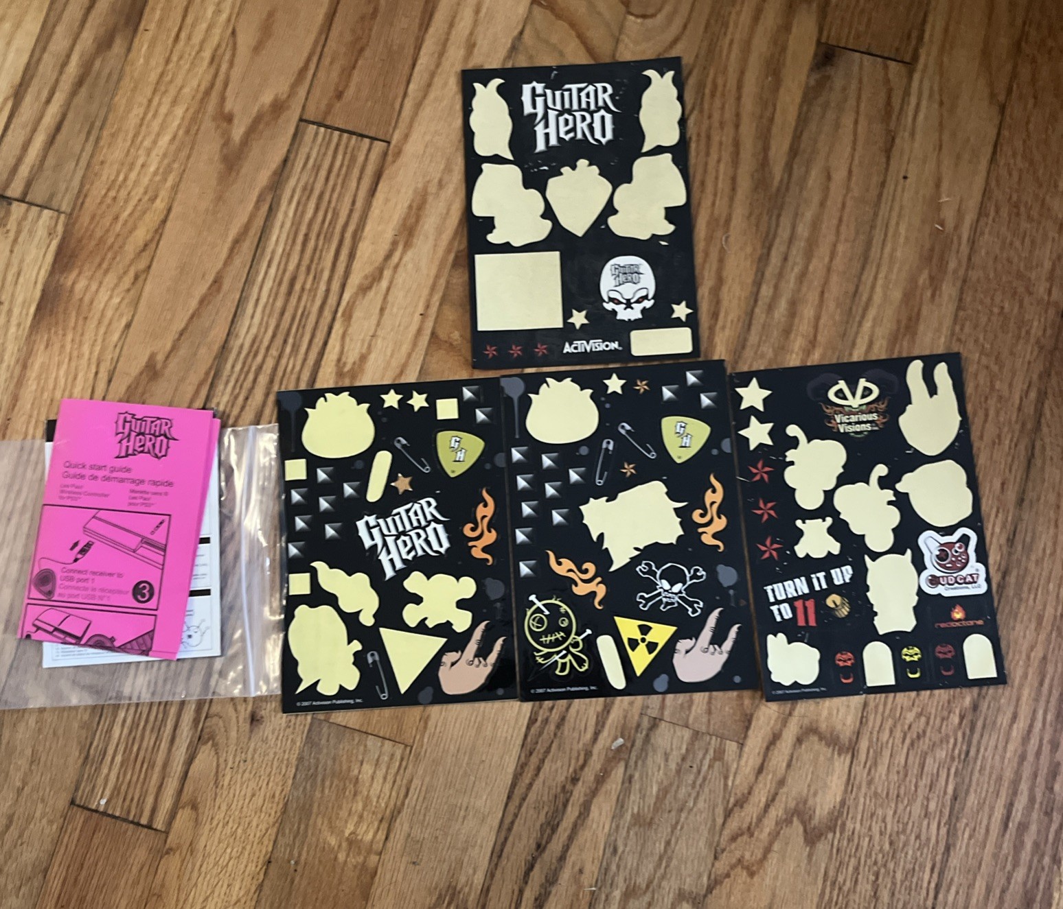 GENUINE Guitar Hero World Tour Decals / Stickers Set Video Game Activision - NEW