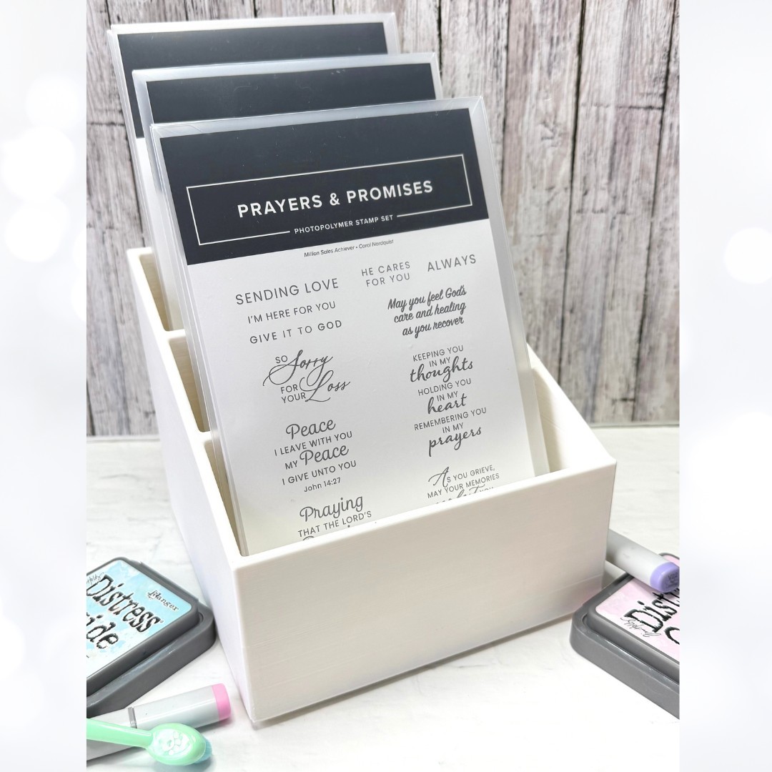 CRAFTY CADDY 3D Printed Craft Rubber Stamps Dies Paper Packs Organizer WHITE
