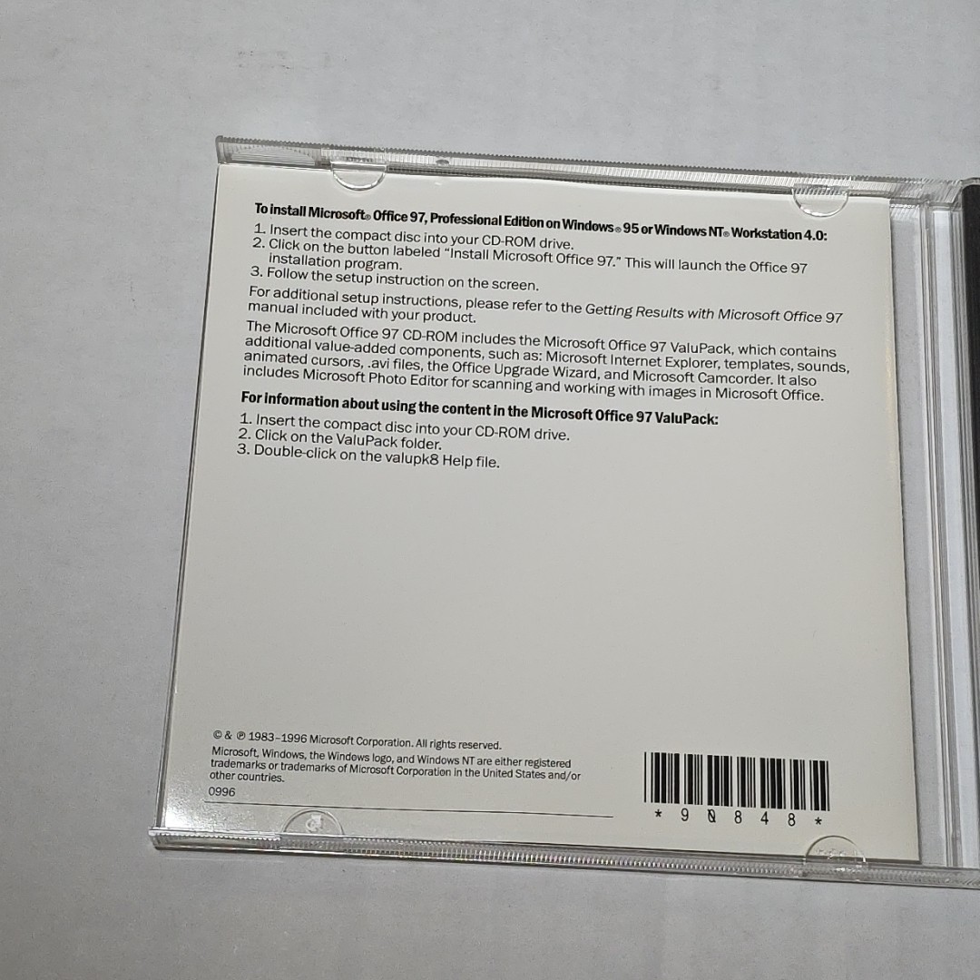 MICROSOFT OFFICE 97 Professional Edition (CD, 1997) with CD Key Code