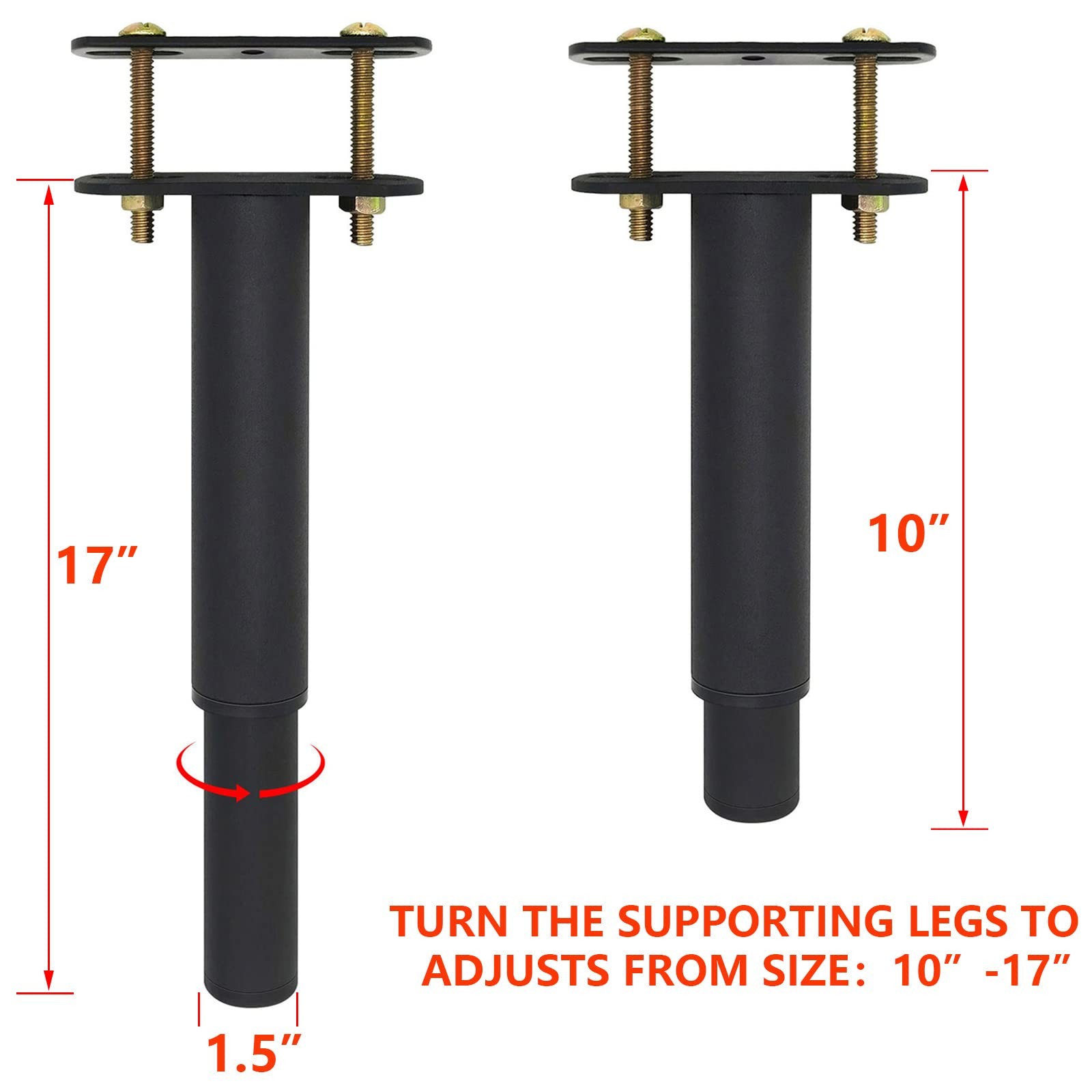 2PCS (10"-17") Adjustable Height Center Support Leg for Bed Frame, Bed Center...