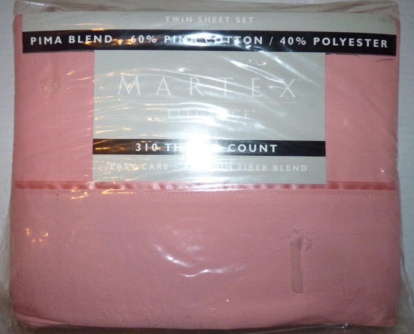 Martex Pima Blend 310TC Twin Sheet Set 60% Pima, 40% Polyester (Peachy Pink)