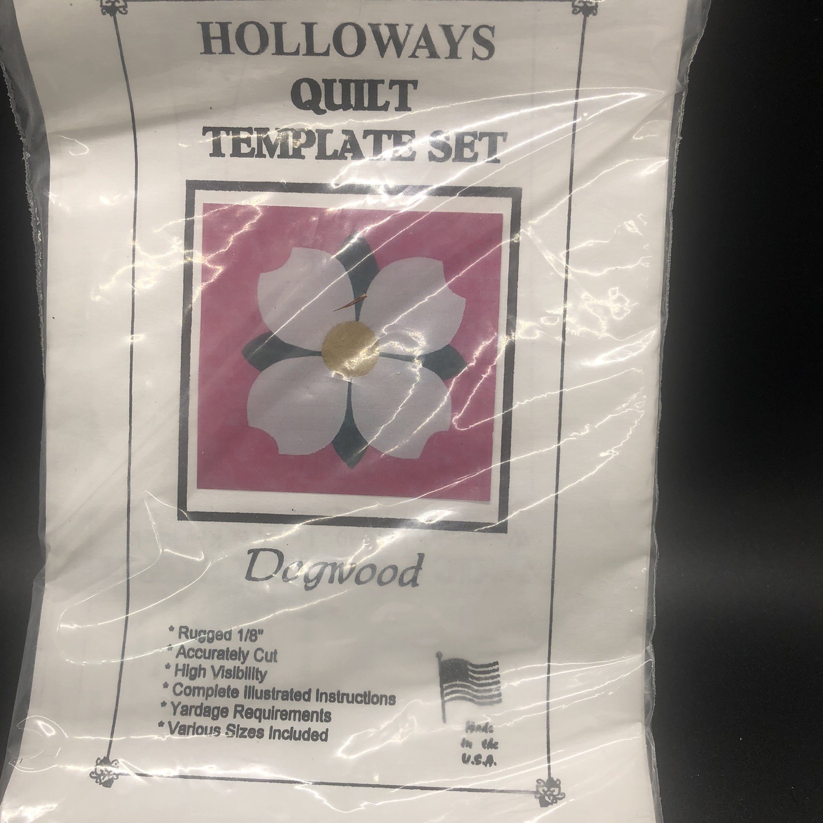 Sewing Craft Quilt Template Set Dogwood pattern Holloways