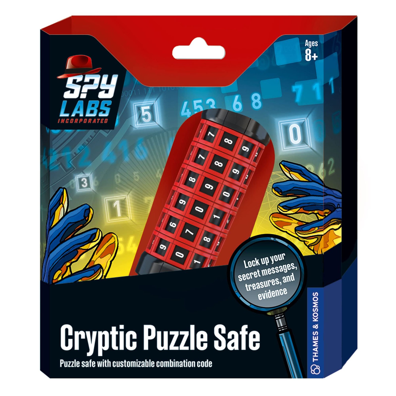 Spy Labs Inc: Cryptic Puzzle Safe by Thames & Kosmos | Portable, Red