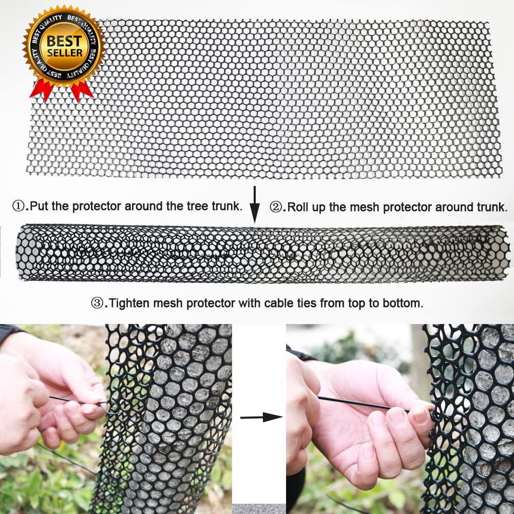 Mesh Tree Trunk Protectors 6 Pack 40 Inches Tree Bark Protector Guard....